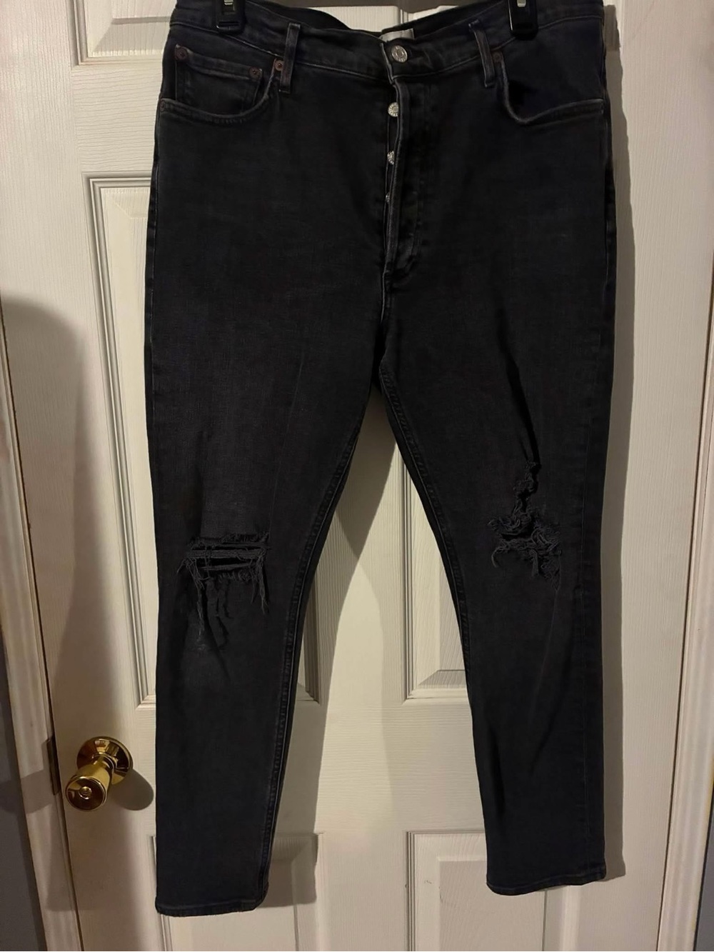 Agolde High-Rise Black Distressed Women's Jeans
